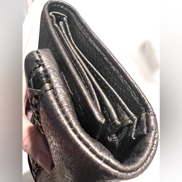 BRIGHTON Crossbody Wallet Shimmering Bronze-Purple Whip Stitch No Call Outs - Picture 12 of 16